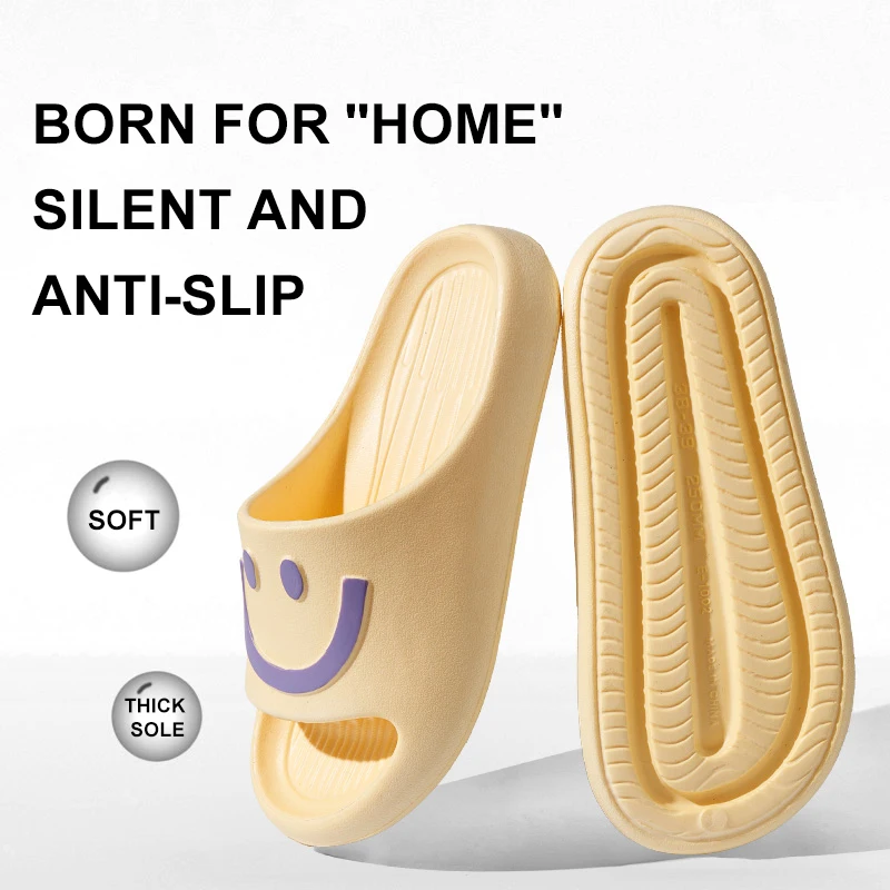 

Women's Slippers Cute Smiling Face Summer Fashion Bathroom Waterproof Platform Non-Slip Home Beach Sandals Indoor and Outdoor