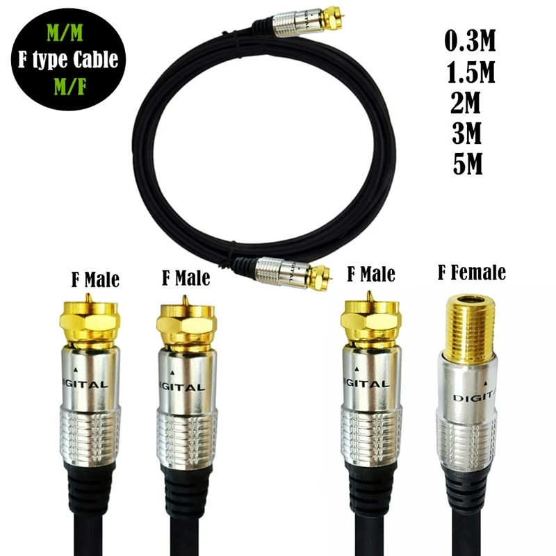 1pc RF Single Coax Cable TV RF Cable 1m 1.5m 2m RCA Coaxial Antenna Aerial  Lead Cable Male To Male White - AliExpress