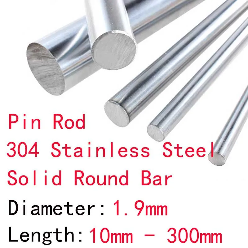 304 스테인리스 스틸 솔리드 라운드 바 핀 로드, 직경 1.9mm, 10mm, 30mm,..