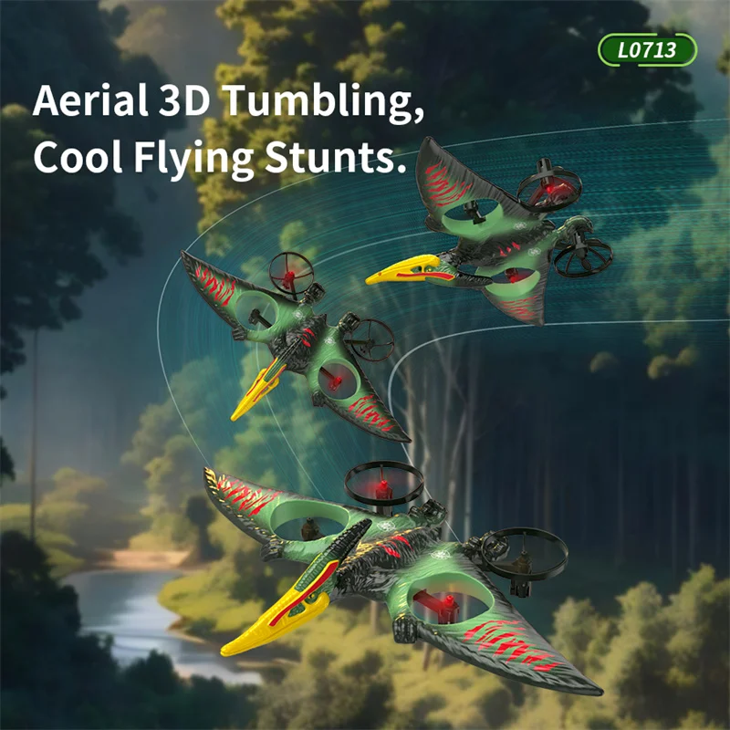 L0713 Pterosaur Quadcopter Remote Control Aircraft Simulation Dinosaur Glider Uav Model Foam Aircraft New Kids Outdoor Toy Gift 4