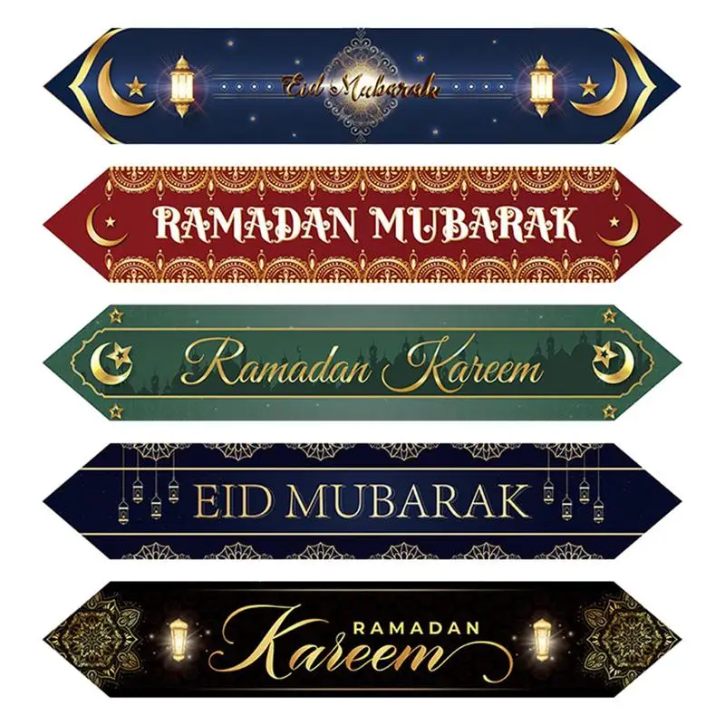 

Ramadan Decoration Table Runner Eid Mubarak Centerpiece Decoration Table Flags Islamic Muslim Decor Tablecloth Party Supplies