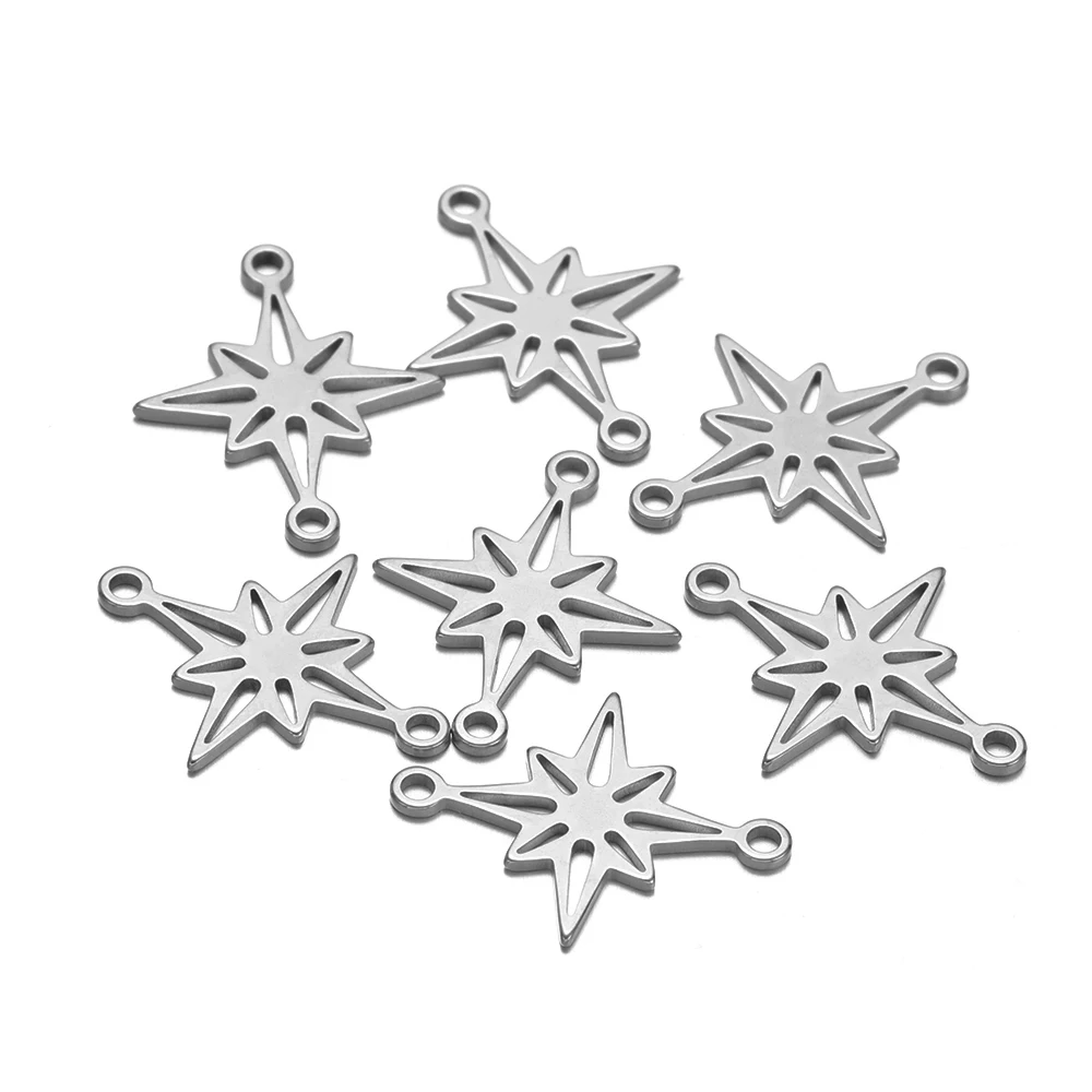 DIY 귀걸이에 대 한 20pcs 스테인레스 스틸 스타 커넥터 매력 액세서리 만들기 보석 팔찌 목걸이 결과 만들기