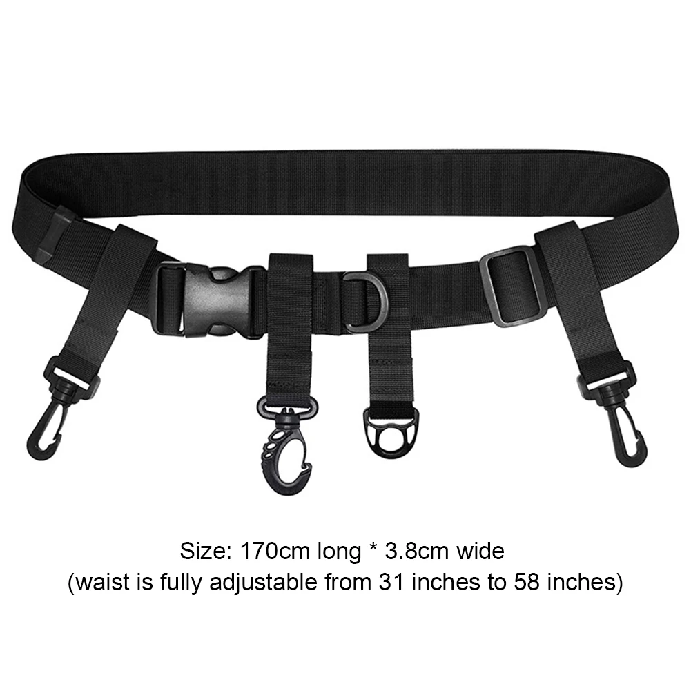 Fishing Wading Belts for Kayak Waistband with D-ring Rotation Hooks Fishing Tackle Accessories Waist Hanging Belt