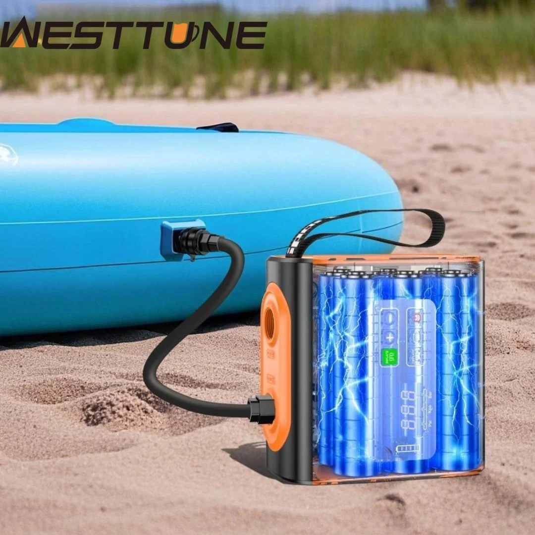Outdoor Wireless Air Pump WESTTUNE Portable Electric MINI Inflatable Pumps with Inflatable Deflate for Beds Mats Swimming Ring