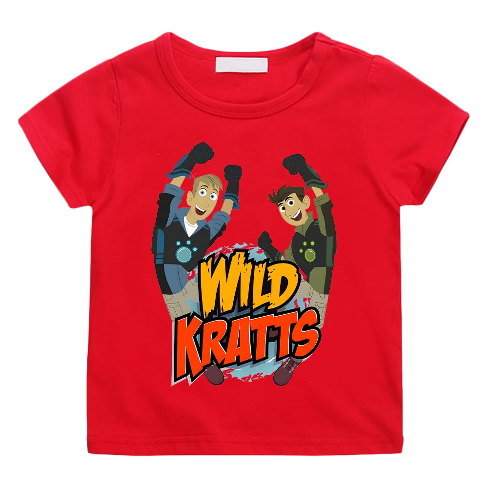 Wild Kratts Cartoon T-shirt Anime Print New Cotton Tshirt Children Fun Top Adventure Cartoon Tees Cool Boys Short Sleeve Clothes 6