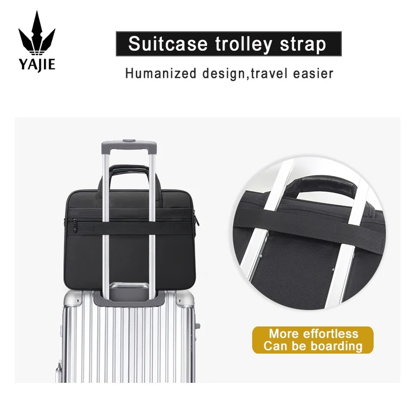 Business men's briefcase canvas waterproof large capacity 15.6 inch laptop bag work bag business bag official  office bag 4