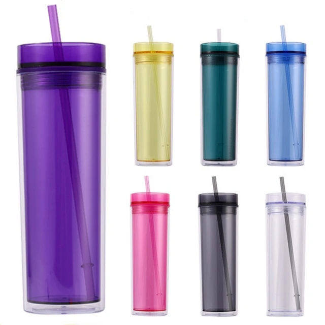 Acrylic Tumbler with Straw - 16oz - Purple - Big Dog Sewing