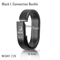Sleek Titanium Quick - Release Carabiner Keychain with Black PVD Coating - Durable and Compact (Black - L)