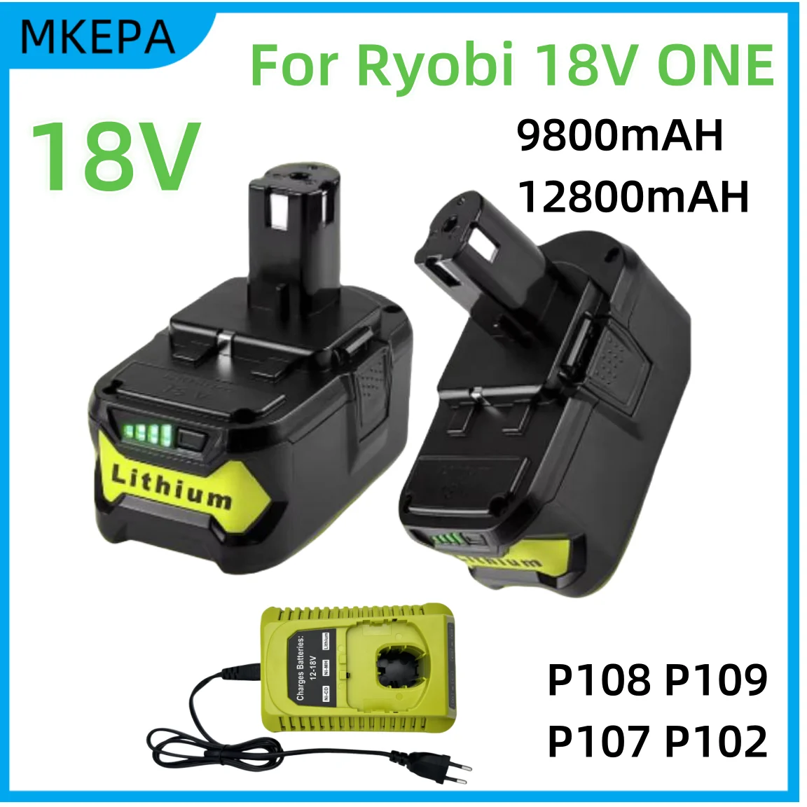 Bateria Ryobi Bateria Bl-5c Catastro RB18L50 Batería Recambio Para Ryobi Batería 18V 5.5Ah Para Ryobi P108 P107 P122 P104 P105 P102 P103 RB18L40 RB18L25 Baterías De Ion Litio Con Indicador LED Bateria