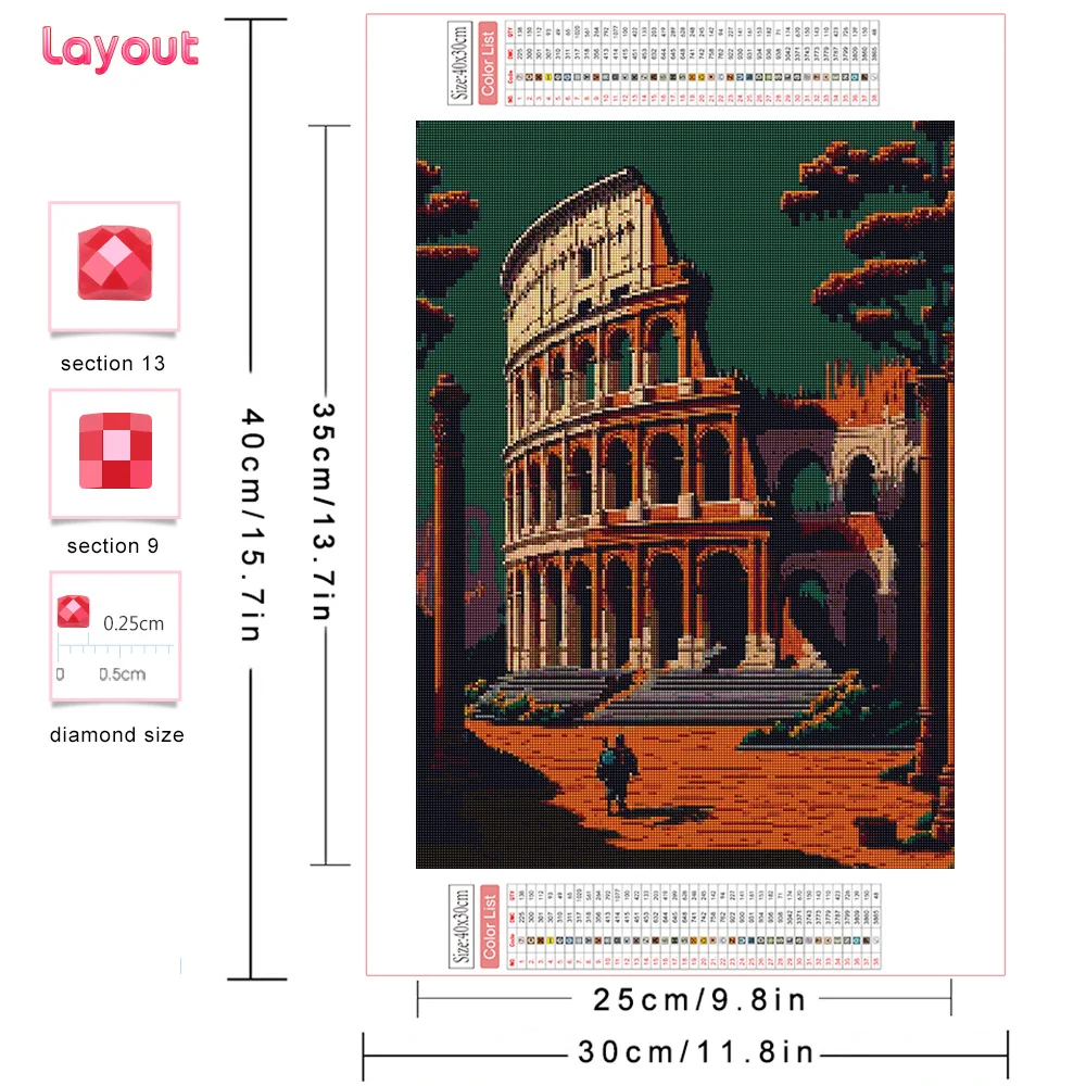 Huacan 5D Diy Diamond Painting City Full Diamond Mosaic Embroidery Pixel Art Picture Cross Stitch Kit Rhinestone Home Decor Gift
