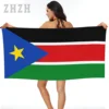 More Design South Sudan Flag Emblem Bath Towel Quick dry Microfiber Absorbing Soft Water Breathable Beach Swimming Bathroom 1