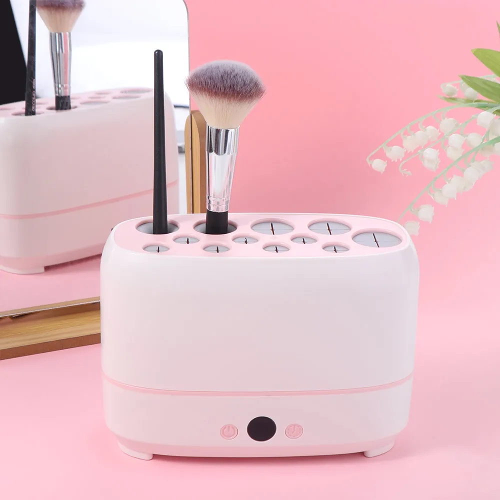 Automatic Electric Cosmetic Brush Drying Machine Fast Dryer Cleaner Makeup Brushes Dryer 12 Holes Visible