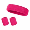 3Pcs Cotton Headbands Sweatbands Set for Running Cycling Yoga Sports Wristband Hairband Athletic Sweat Bands Moisture Wicking 6