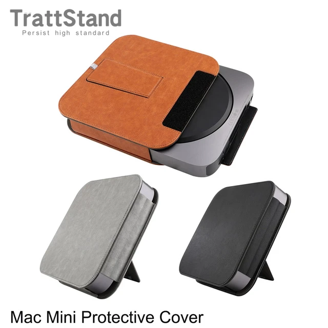 Protective Cover Case For Apple Mac mini case M1 M2 pro stand PU Leather  Shin Sleeve Shockproof Stand Holder Bracket Storage Bag - AliExpress