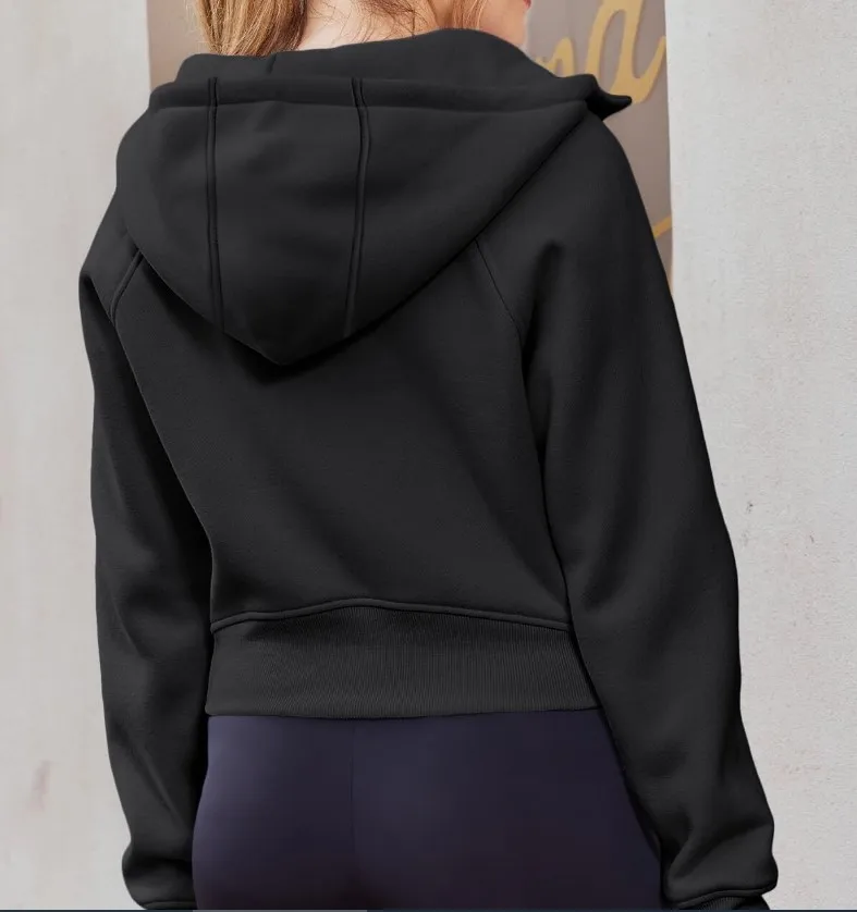 Women Long Sleeve Zip Up Hoodies Cropped Sweatshirts Fall Spring 2024 Outfits Casual Hooded Tops 6