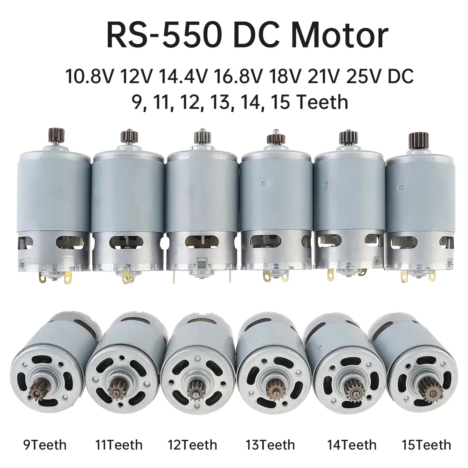 RS-555 Micro 37mm Motore Elettrico DC 12V 18V 24V 8000RPM Grande Coppia - Foto 3