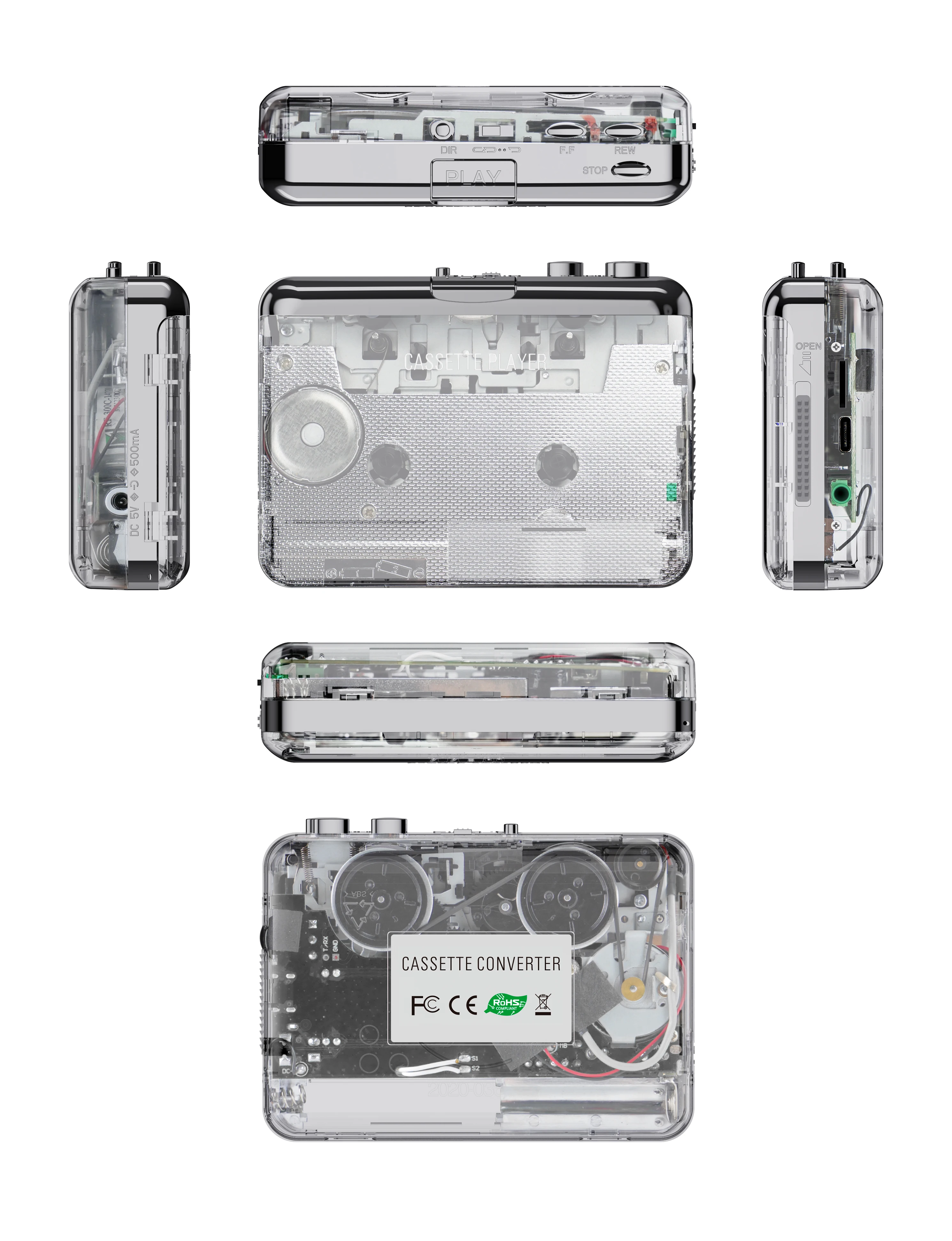 ezcap218PT Cassette Tape-to-MP3 Converter Recorder via PC Cassette Tape Player with Earphone