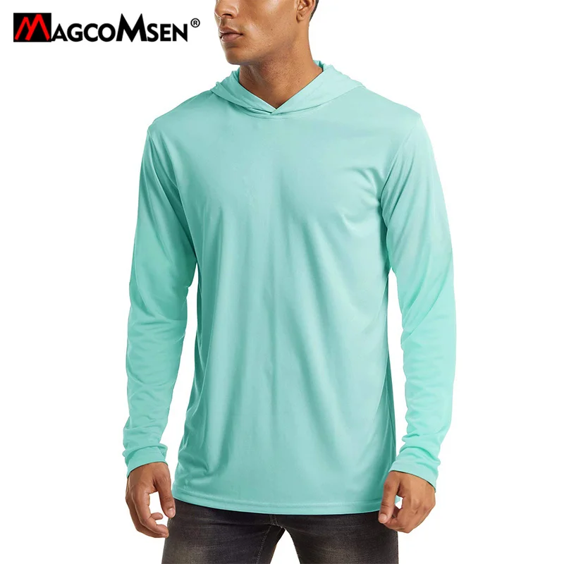 MAGCOMSEN Men's Long Sleeve Sun Shirts UPF 50 Tees 1/4 Zip Up Fishing Running Rash Guard T-Shirts Outdoor Shirt 