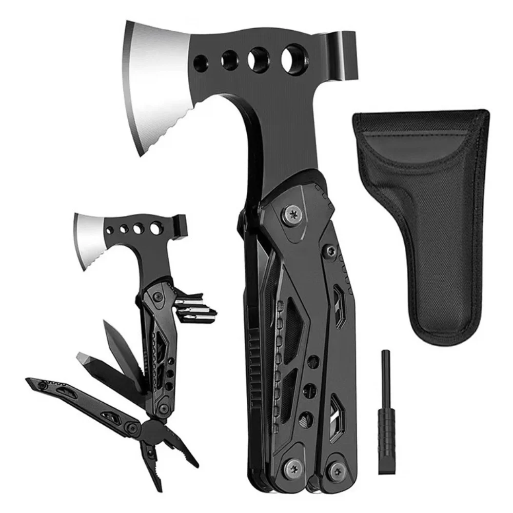 MultifunctionalSmallAxeHammerCampingPocketKnifePliersMiniPortableforHuntingCamping
