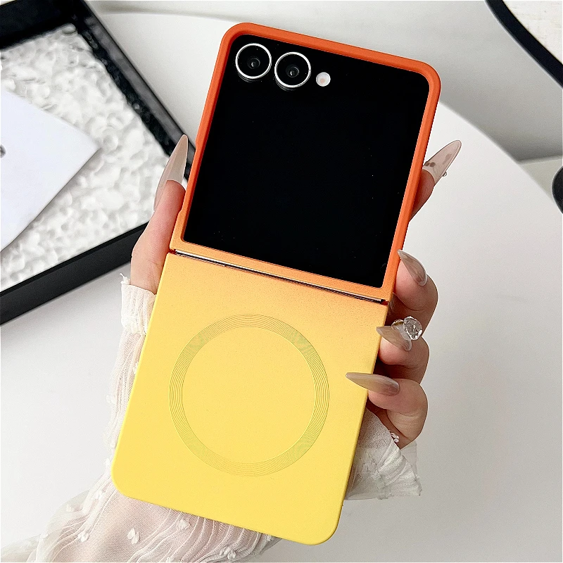 Gradient Color Magnetic Liquid Silicone Soft Back Case - 2-Piece Set