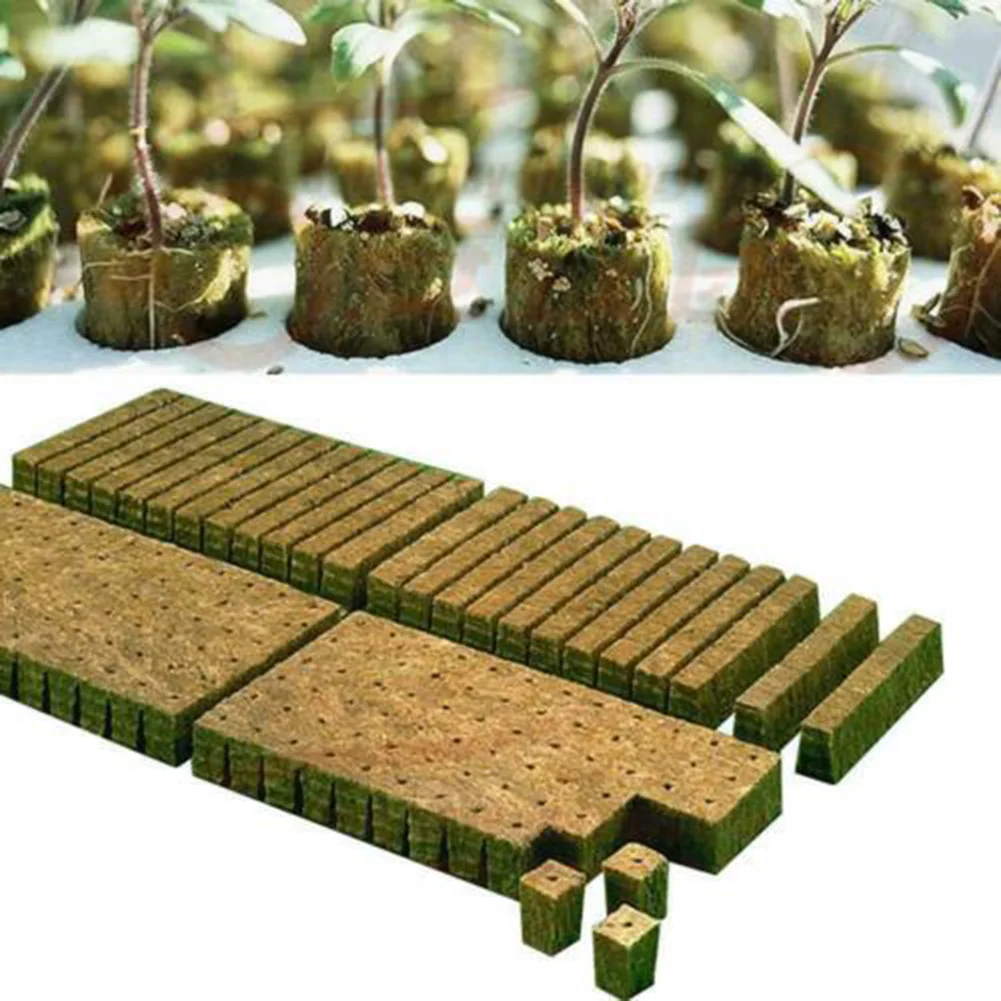 Starter Block Plugs Grow Tray Wool Cubes Hydroponic Soilless Starting Rock Kit Cultivation Planting Blocks Cube Plant Plante hydroponic germination tray hydroponic gardening kit