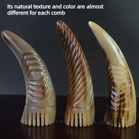 Handmade Natural Yak Horn Massage Comb Scalp Scraping Meridian Massage Anti-Static Hair Comb for Neck Head Body SAP Relaxation 2