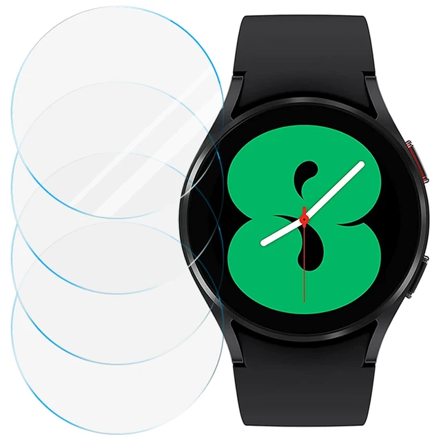 Samsung Galaxy Watch 4 Screen Protector and Case 44mm, Anti-Fog Tempered Glass Protective Film and Hard PC Bumper Smartwatch 4 Pcs
