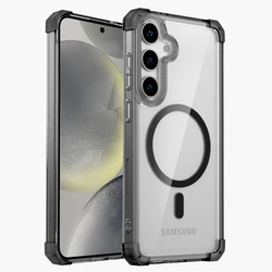 Shockproof Armor Transparent Case with MagSafe Charging Capability for Galaxy Note20 Ultra (Black)