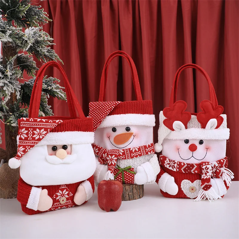 

Santa Claus Snowman Deer Gift Bag Children's Gift Bag Candy Bag Christmas Handbag Merry Christmas Decor Hand Package New Year