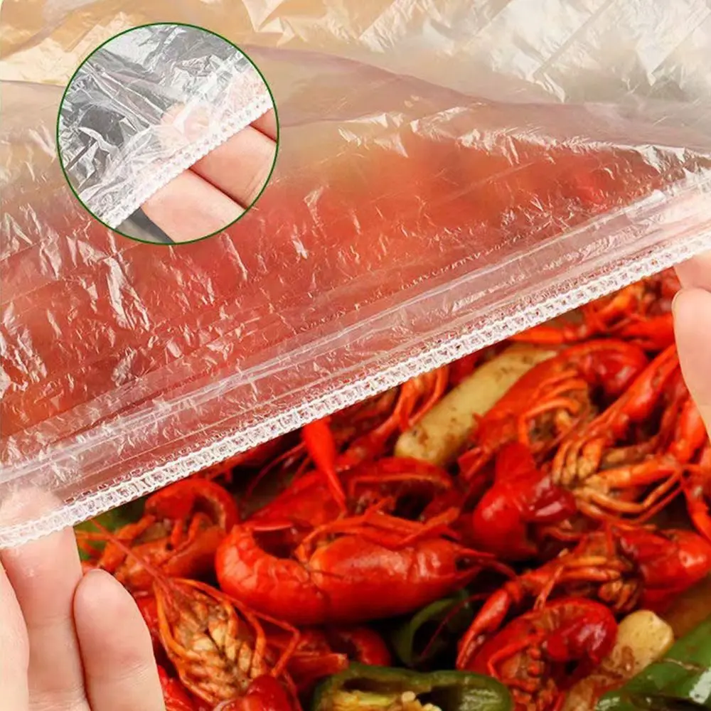 50Pcs Ultra Large Disposable Tray Cover Stretchable Clear Disposable Food Cover Fresh-Keeping Elastic Band Plate Bowls Caps