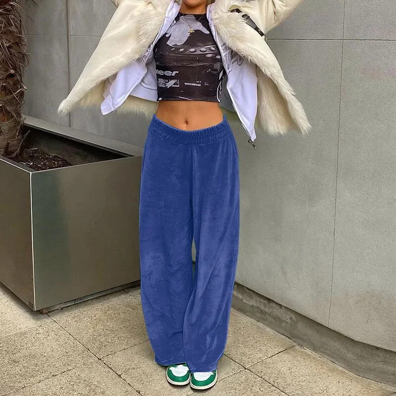 Women's Harlan wide-leg pants 2021 new autumn fashion street fashion people loose solid color casual pants women trousers