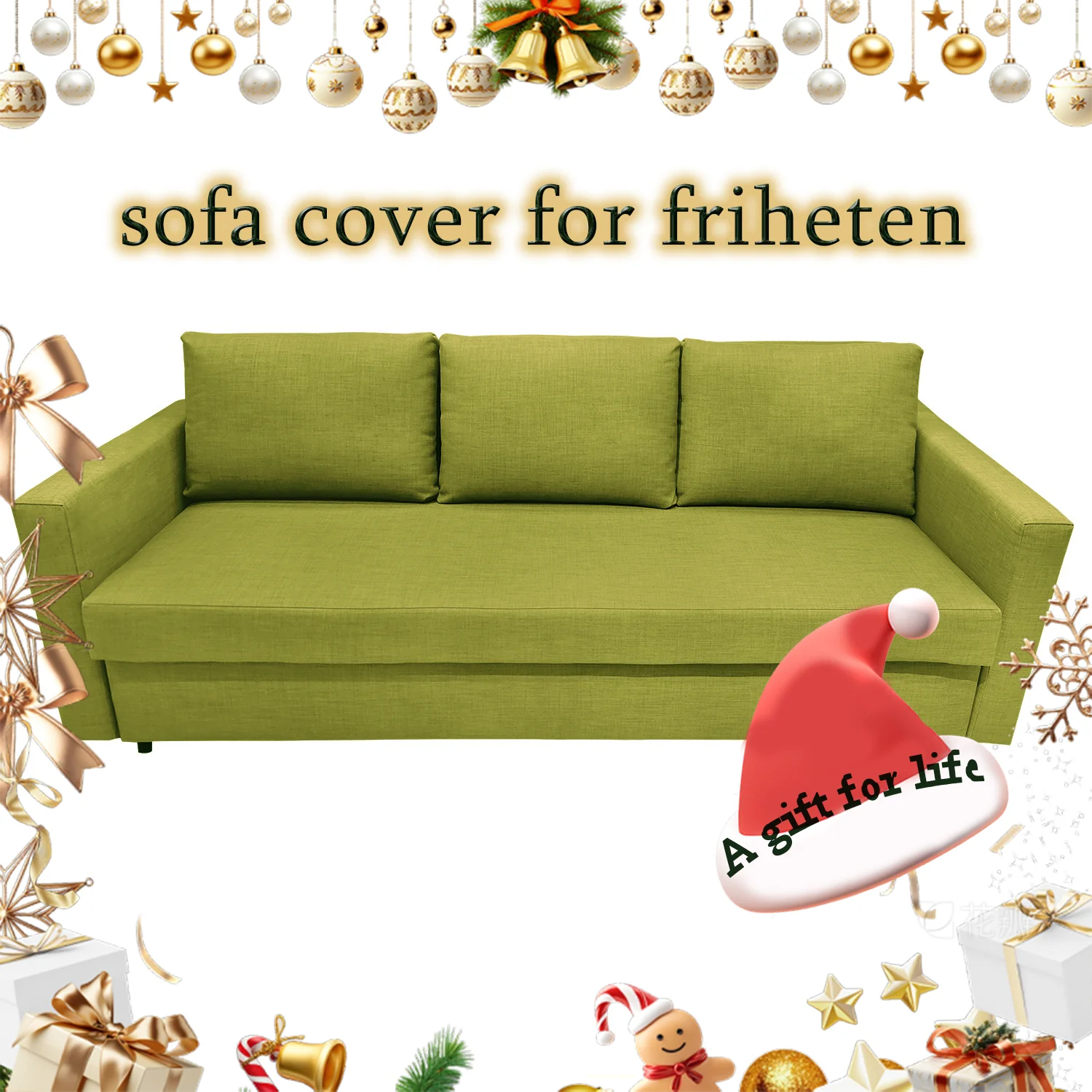 CRIUSJA Couch Cover Remake for  Friheten 3seater Sofa Cover, Friheten 3-seat Sofa-bed Cover, Linen Texture, Velvet, Plaid 2