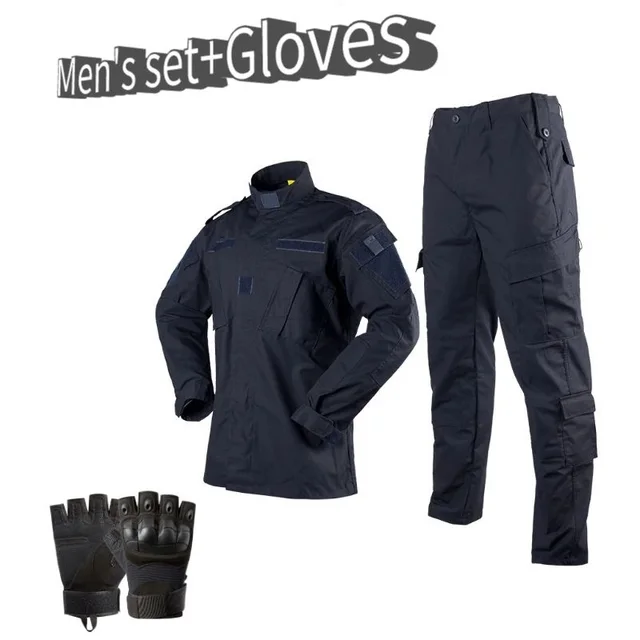 Men's Sets Navy Blue Police Uniforms 
