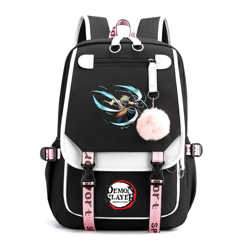 Hashibira Inosuke Cool Pattern Backpack New Fashion Street Anime Backpack High Quality USB Zipper Backpack Cool Backpacks 4