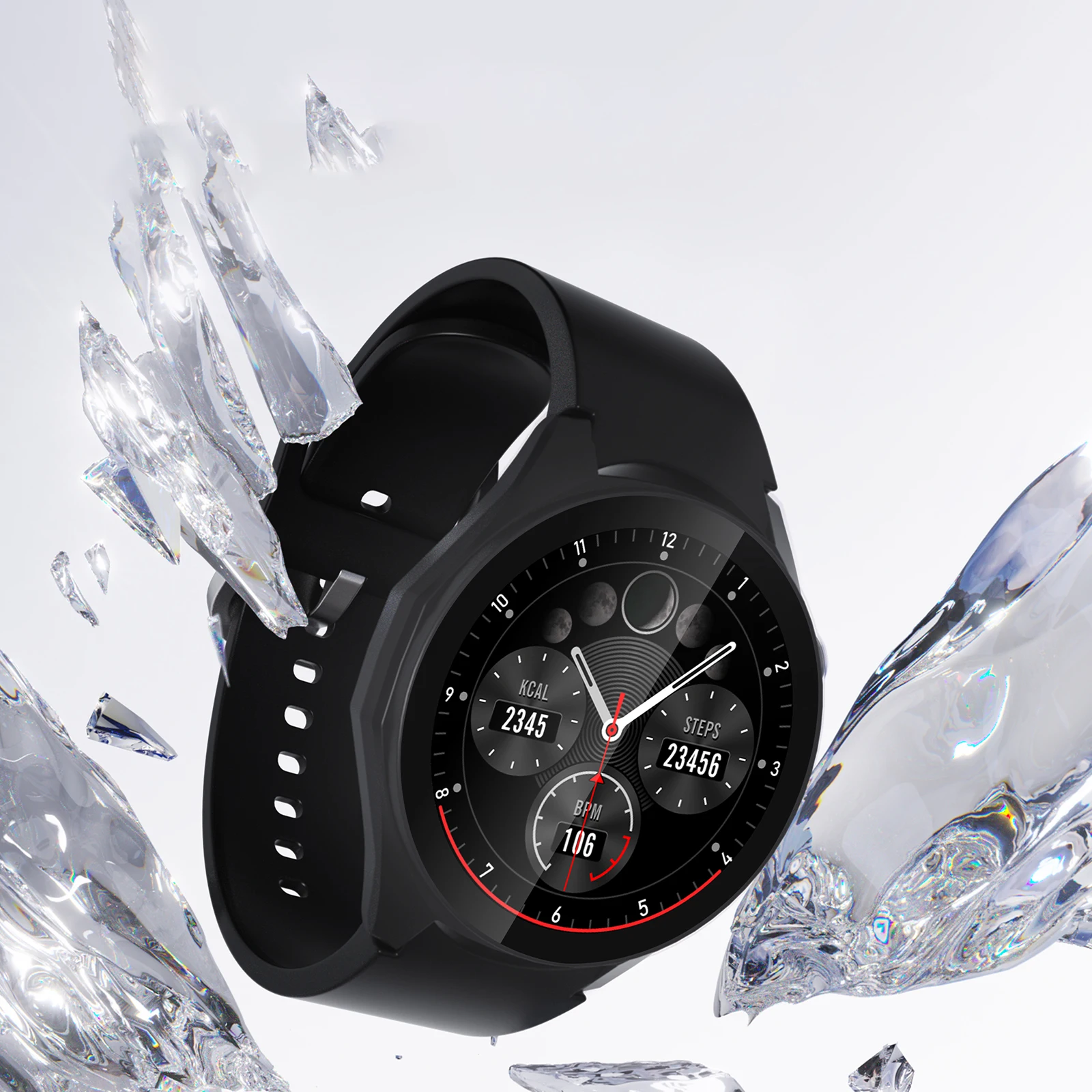 Premium Tempered Glass & Protective Case for Smartwatch - Anti-Fall Screen Protector & Durable Bumper Shell