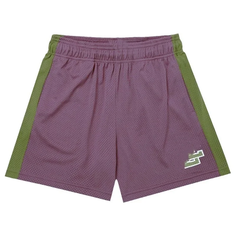 American Style Running Shorts Color Block Basketball Pants Four Parts Sporty Loose Fit Quick Dry Casual Long Trousers