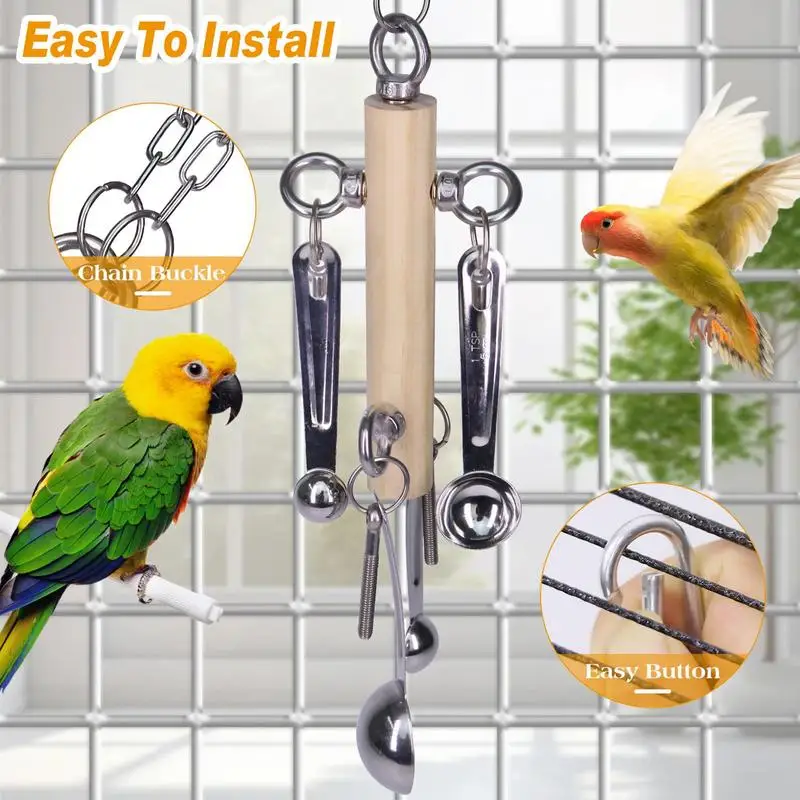 Parrot Toys Interactive Bird Cage Toy Interactive Chew Toys For African Grey Conure Caique Hangable Cockatiel Educational Puzzle - Image 3