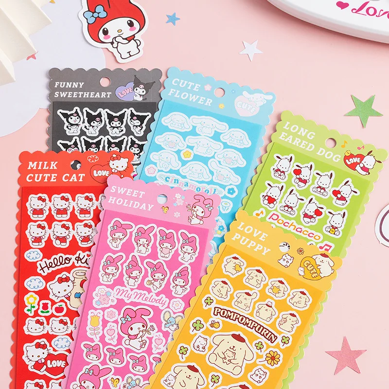 Korean Cute Cartoon Cat Dog Stickers DIY Scrapbooking Idol Card Happy Planning Kawaii Stationery Decorative Sticker Art Supplies