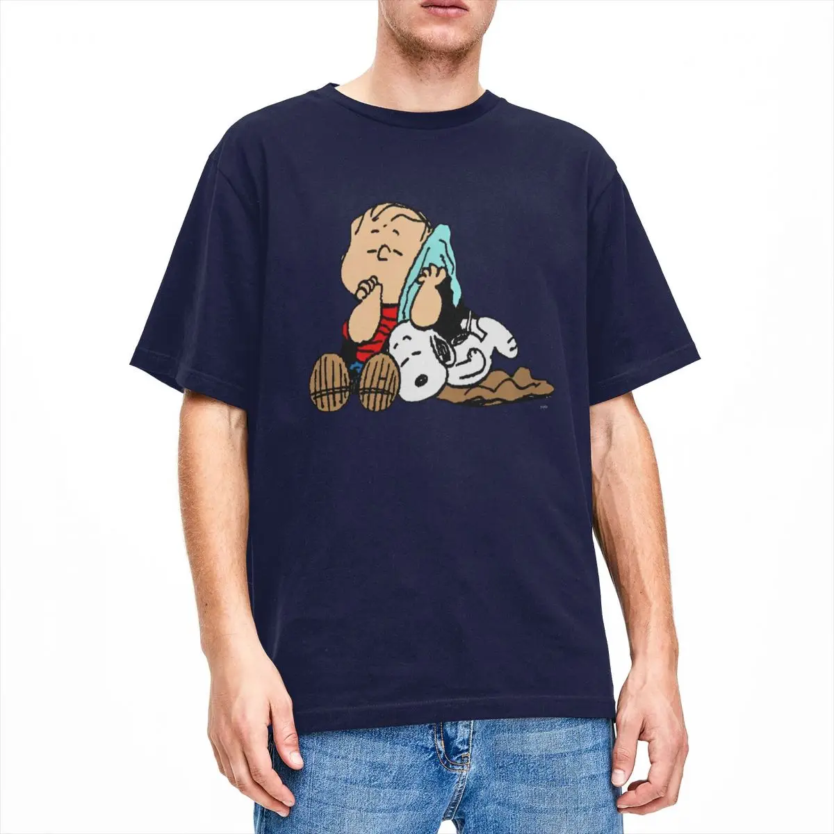thumbnail image 1 of Camisetas de algodón 100 % de Peanuts, Charlie Brown y Snoopy, camisetas populares para hombre, camisetas de manga corta con diseño clásico Y2K de verano, 1 of 5
