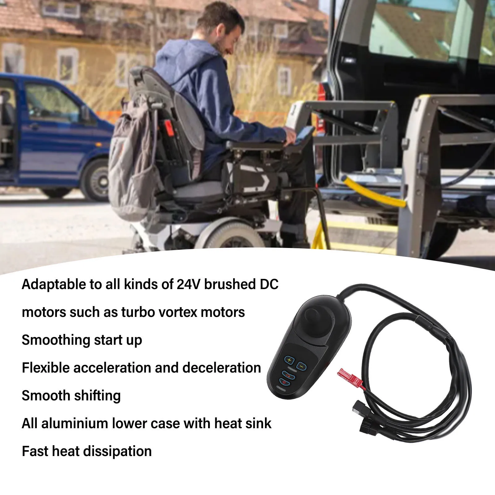 24V Electric Wheelchair Controller Electric Wheelchair Joystick Controller 24V DC Accessory Electronic Wheelchair Controller 3