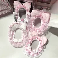Pink Photocard Sleeve K-Pop Lace Kawaii Handmade Folder Photo Card Holder Toploader Photocard Protective Case 1