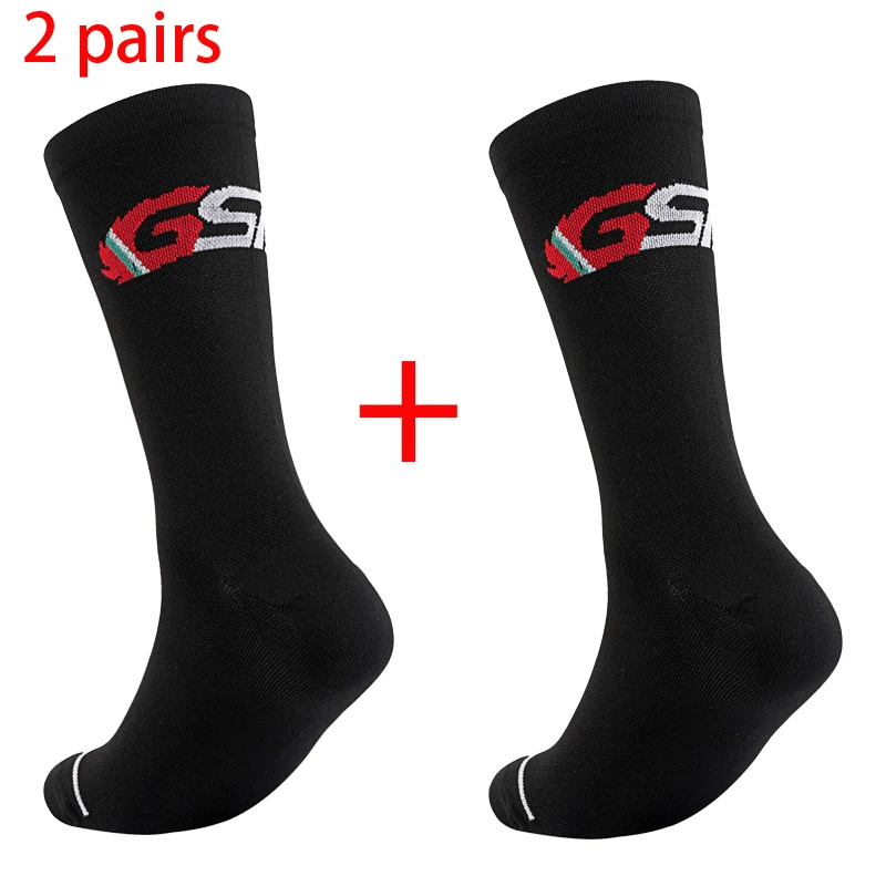 Cycling and Compression Grip Socks - Unisex Sport Socks (2 Pairs)