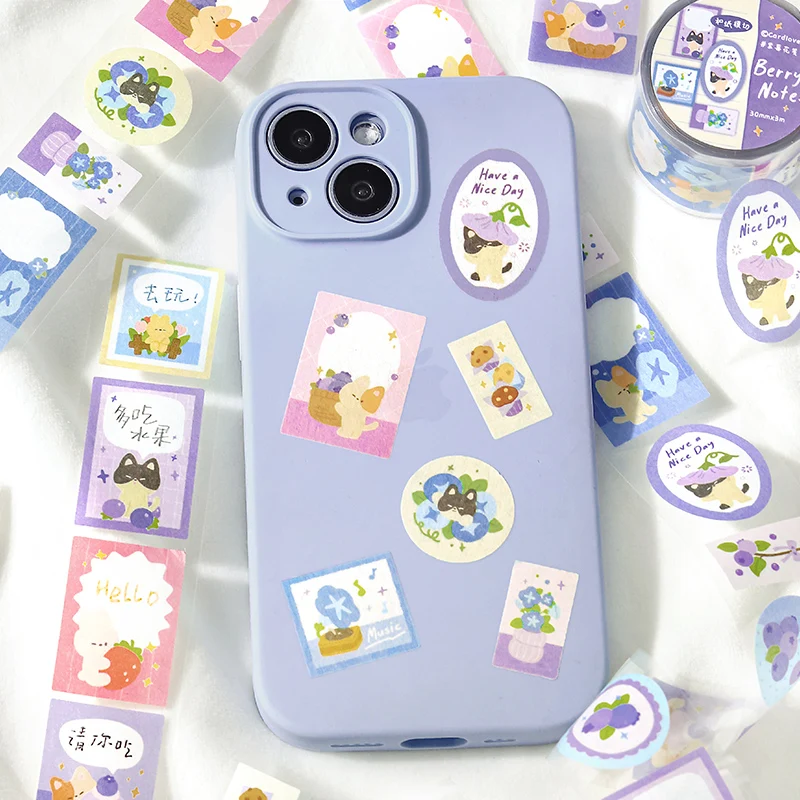 30mm * 3m 포레스트 스위트 프루트 하우스 시리즈 카와이 동물 꽃무늬 라벨 다이 커팅 테이프 DIY 스크랩북킹 재료