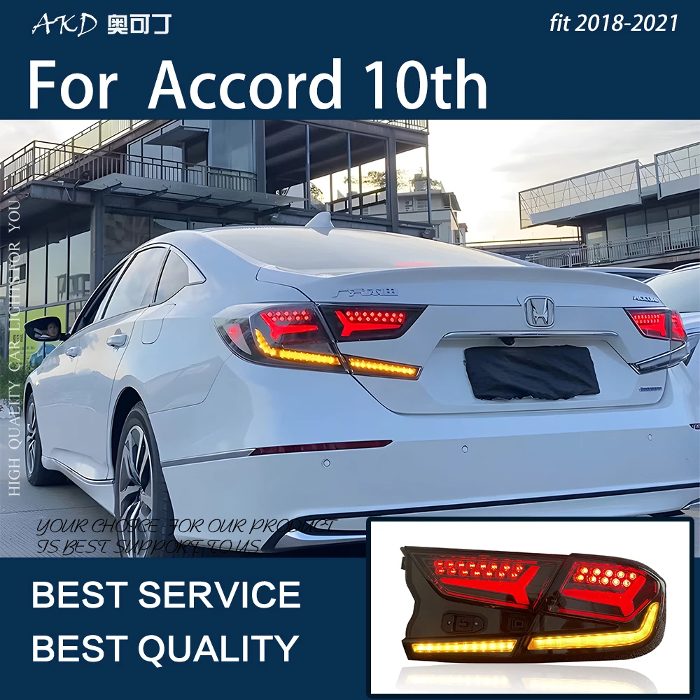 

Автомобильные фары для Accord X 10 2018-2021, Светодиодные Автомобильные задние фары в сборе, улучшенный дизайн Lamborghini, динамические аксессуары