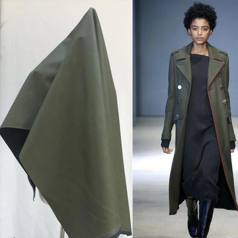 Good,Dark Army Green Matte Soft Faux Pu Leather Fabric ,Artificial Leather,Sewing Material,Diy Jacket Clothing,Pants,Sofa Cover