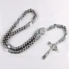 Vintage Alloy Cross Saint Benedict Pendants Exorcist Men's Braided Rope Cold Wind Prayer Bead Necklace Party Jewelry 6