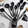 White 10/18Pcs Food Grade Silicone Kitchen Cookware Utensils Turner Spatula Measuring Spoon Cooking Tool Kitchenware Set 4