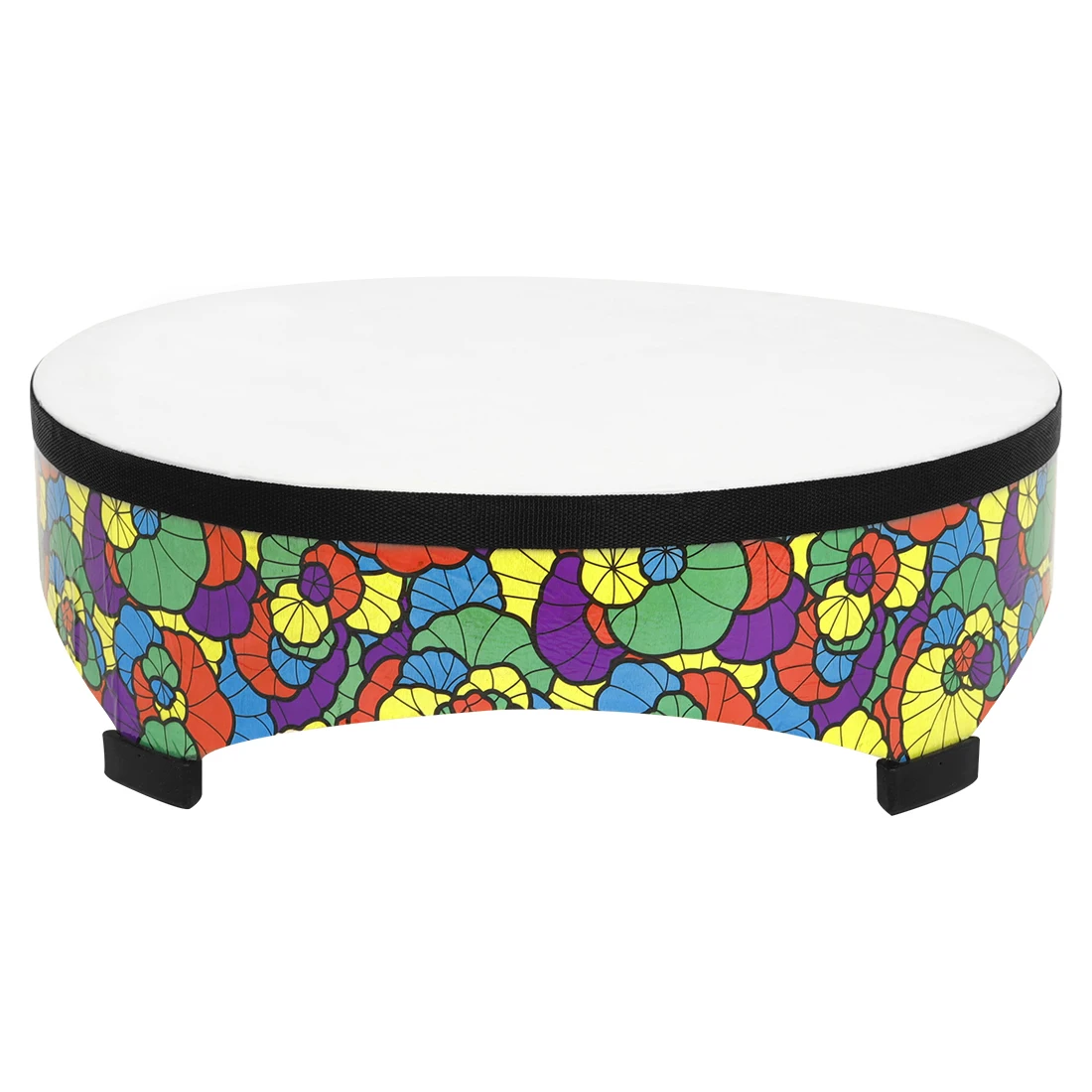J199 Orff Percussion Instrument 22x7 Inch Wooden Drum Circle Sheepskin Floor Drum for Music Education And Performance