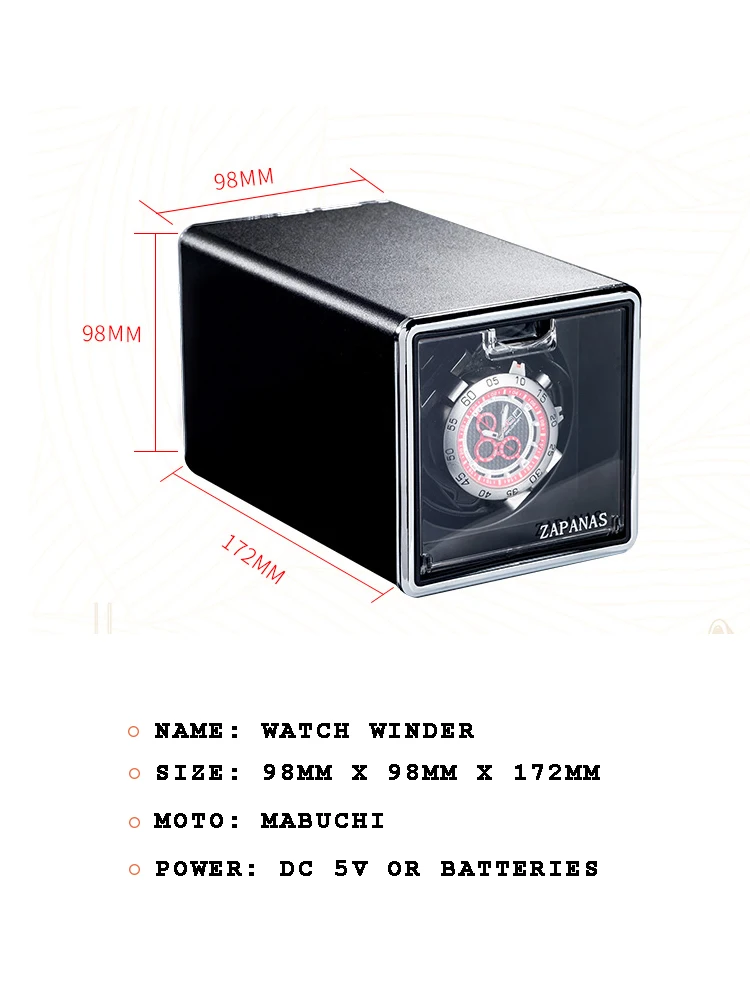 Luxury Automatic Watch Winder Box for Mechanical Watches with USB and Battery Option, M... - SKU LAWW1226 - UGI Packaging