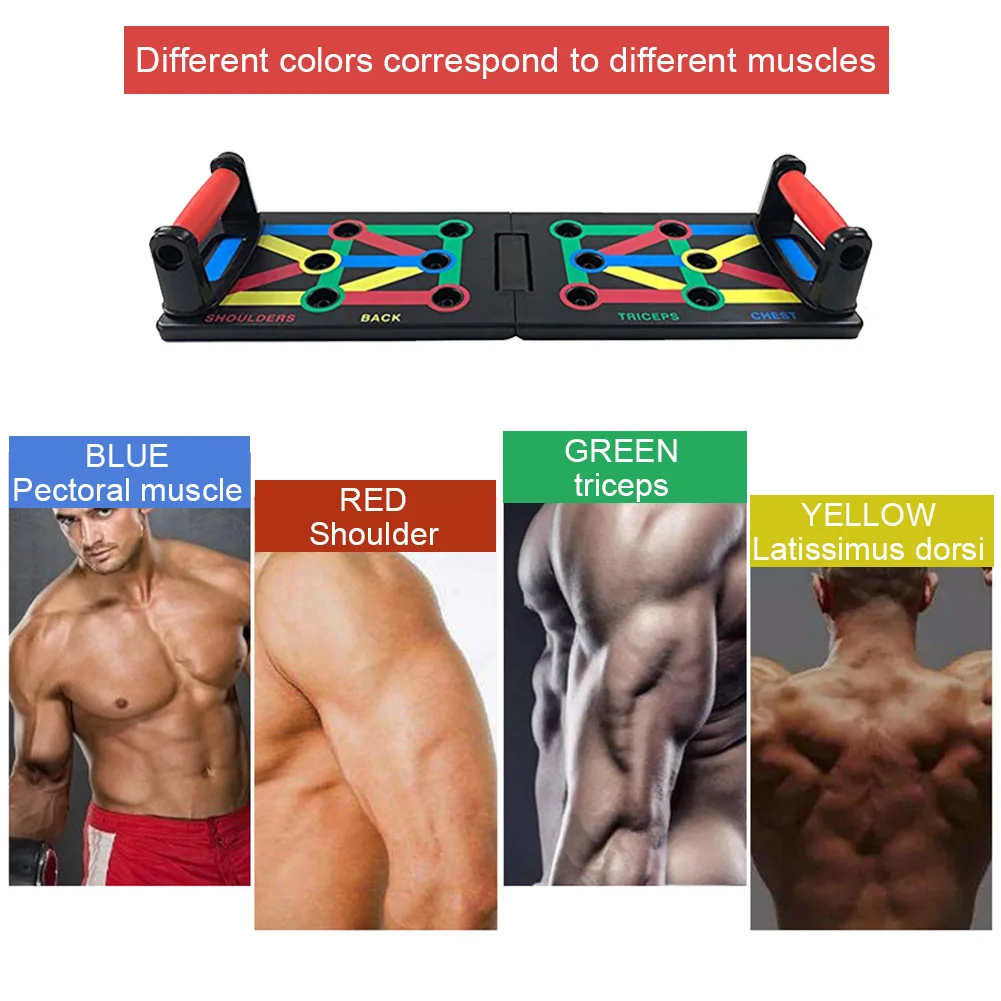 12-in-1 Push Up Board Training System, Portable Push Up Stands Pushup Equipment for Home Upper Body Fitness Training